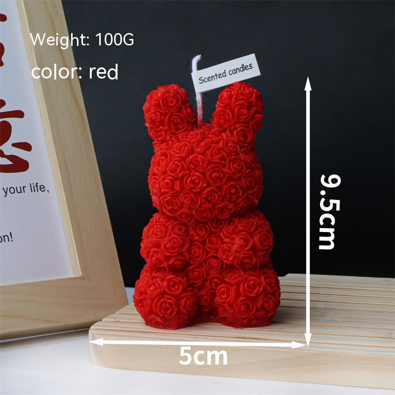 Animal Candle Soy Wax Animal Puppy Rabbit Fragrance, Teddy Bear Candle, Silicone Candle, Silicone Mold Candle