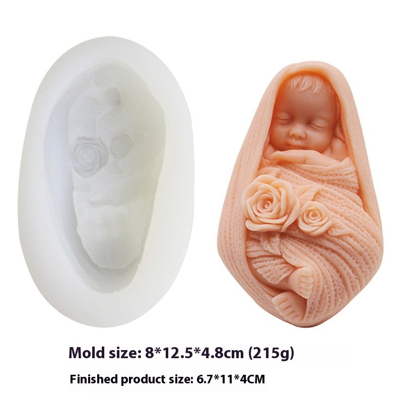 Baby-shaped Handmade Soap Silicone Mold, Silicone candle molds, Christmas tree candle molds, Halloween pumpkin candle molds, Easter egg candle molds, Animal candle molds, Sea creature candle molds, Fruit candle molds, Geometric candle molds, Abstract candle molds, DIY candle making molds, 