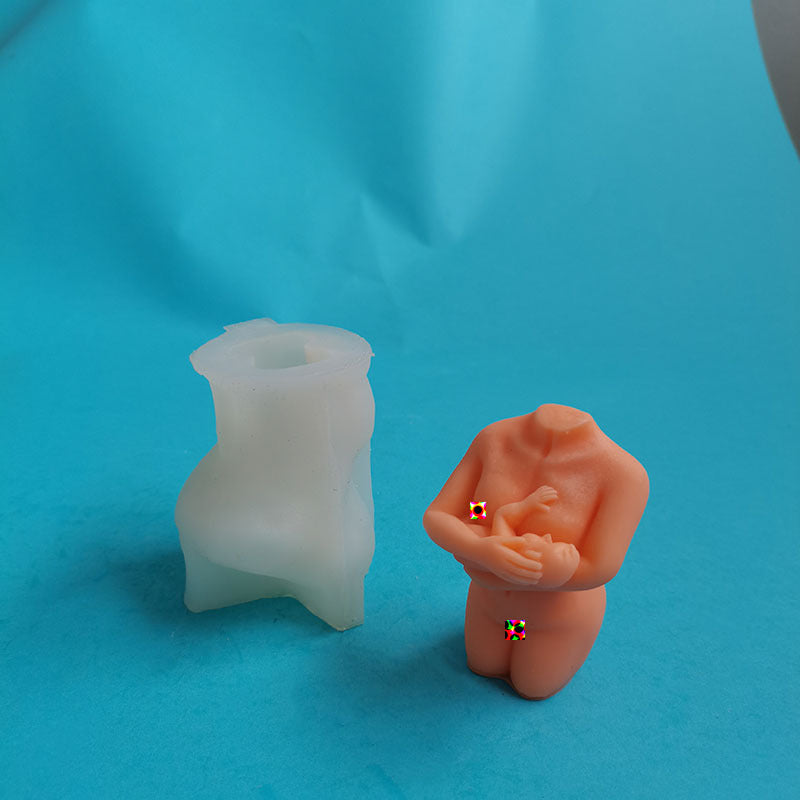 Baby Holding Female Body Silicone Mold, Silicone candle molds, Christmas tree candle molds, Halloween pumpkin candle molds, Easter egg candle molds, Animal candle molds, Sea creature candle molds, Fruit candle molds, Geometric candle molds, Abstract candle molds, DIY candle making molds, 