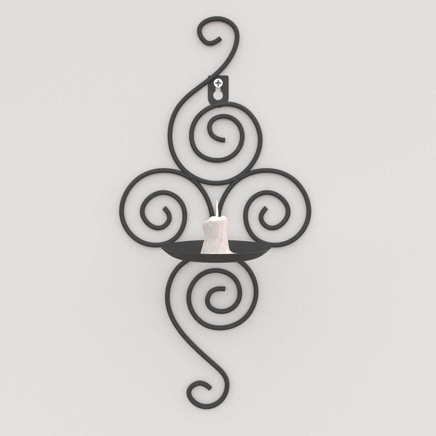 Wrought Iron Candle Holder Wall Decoration