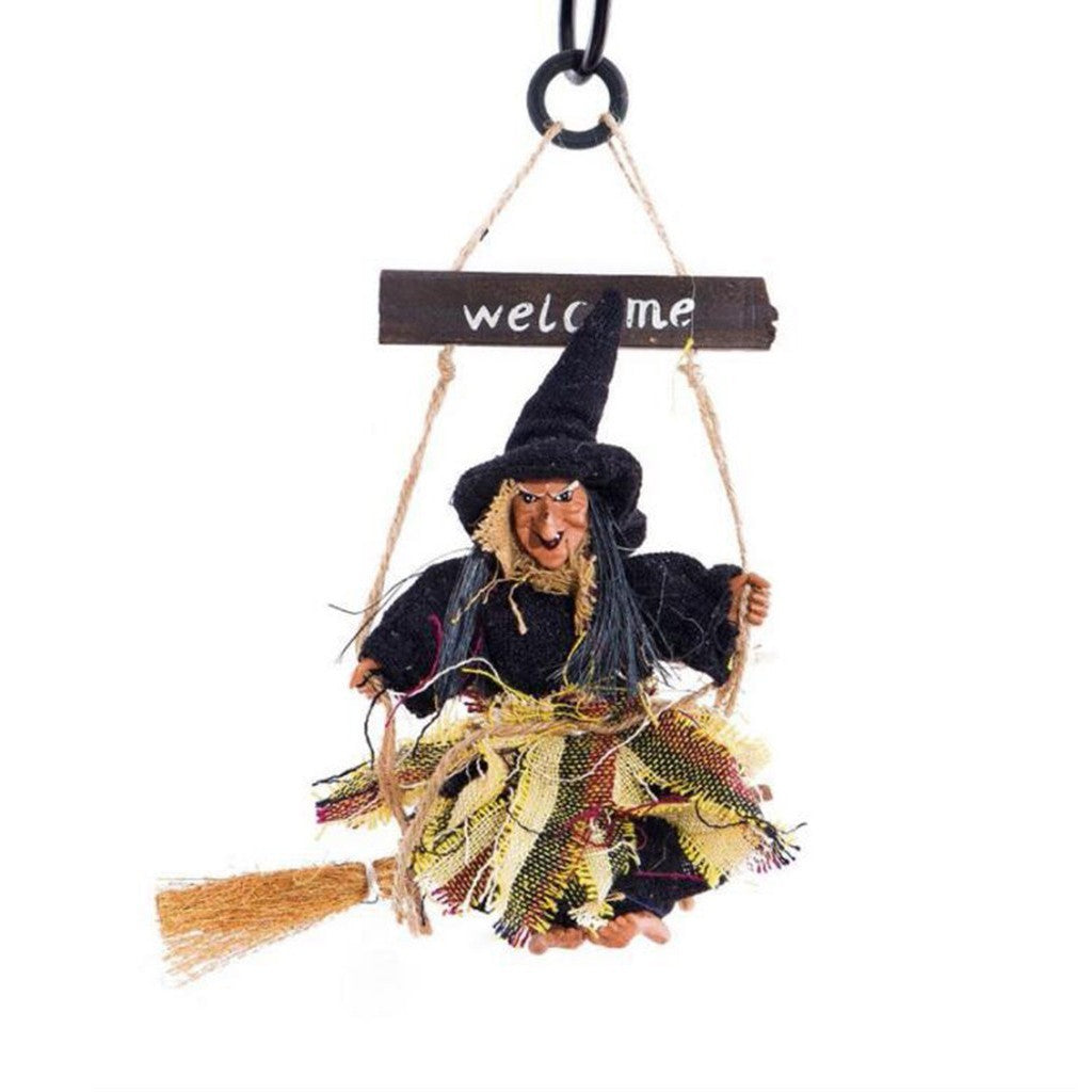 Halloween Flying Broomstick Witch Pendant