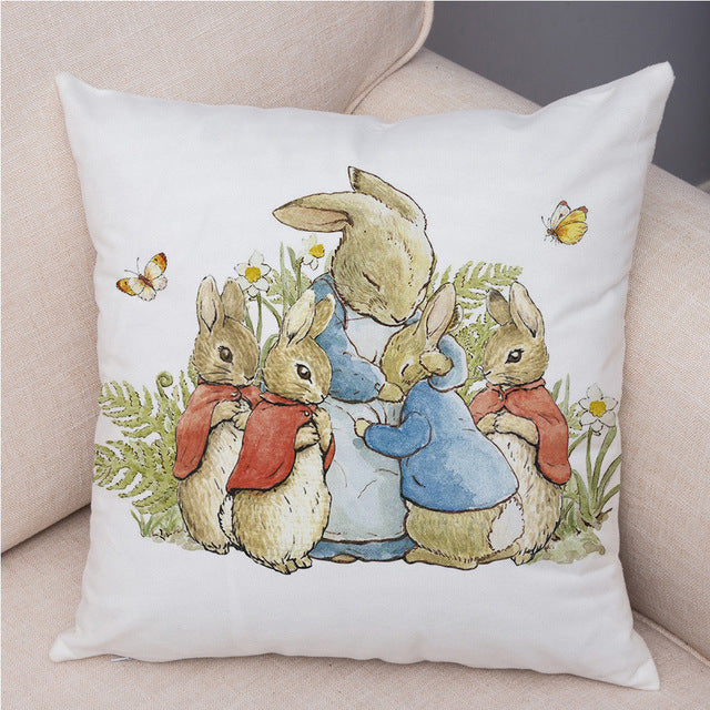 Cartoon Rabbit Peach Skin Fabric Pillow Cover Home Decoration Sofa Cushion Cover Seat Cover Easter Amazon AliExpress, easter decorations, Easter Decor, easter table decor, outdoor easter decorations, shop easter, Decognomes, Spring Decorations