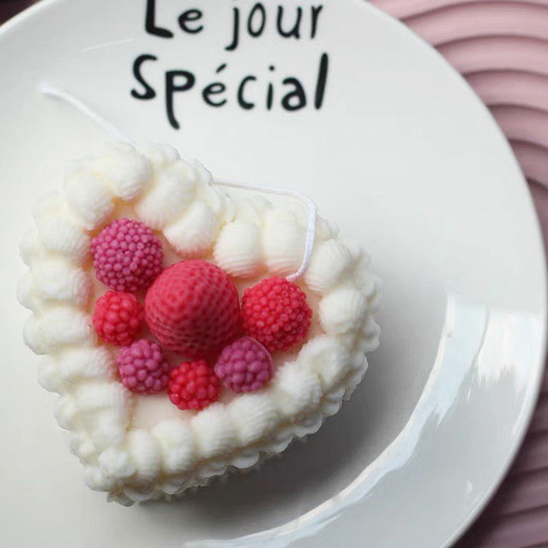 Simulation Heart Shaped Cream Lace Decorating Cake Aroma Candle Decoration Mold
