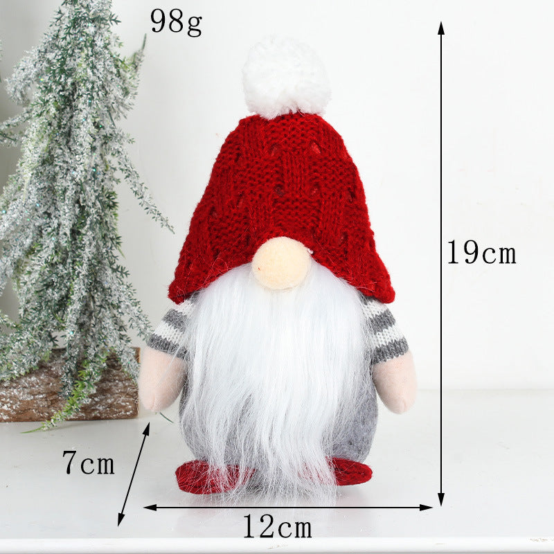 Knitted Fluffy Ball Cap Doll Domestic Ornaments