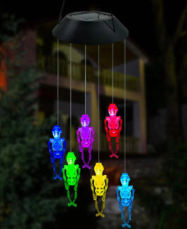 Outdoor Solar Colorful Skeleton Wind Chime