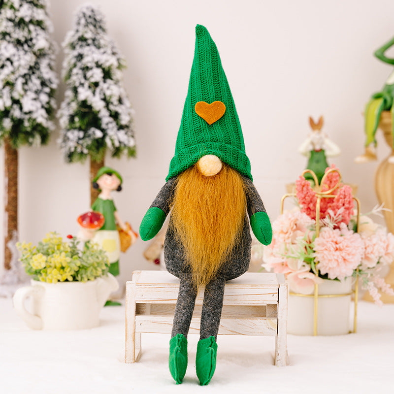 Christmas Decorations Green Knitted Doll