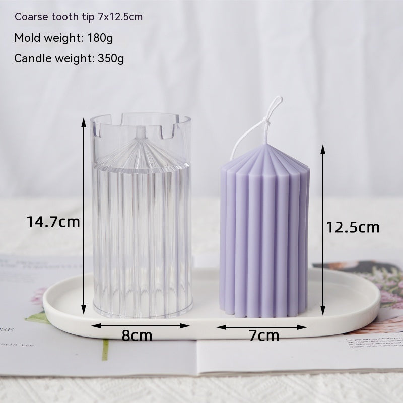 Vertical Striped Pointed Cylindrical Plastic Candle Mold, Silicone candle molds, Geometric candle molds, DIY candle making molds, Aromatherapy Candle, Sented candle, candles, 