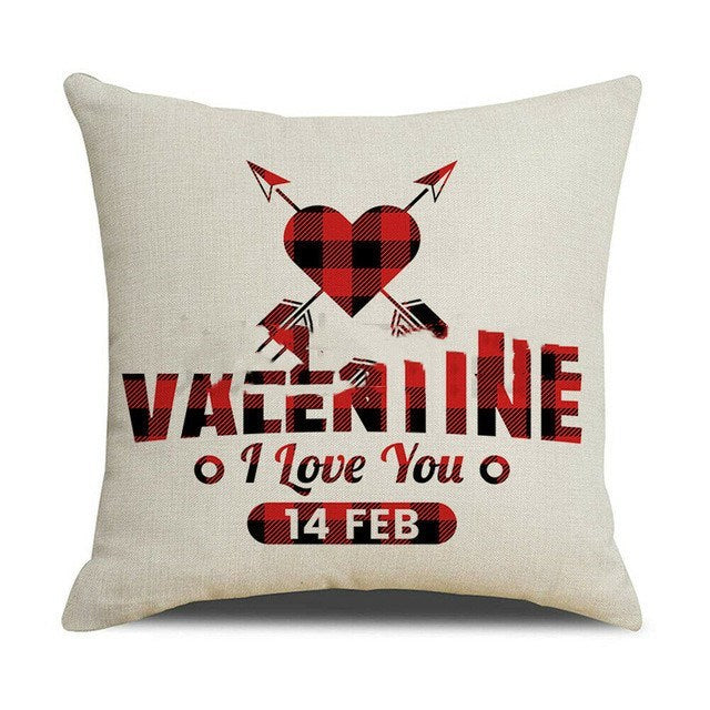 Valentines Day red pillowcase cushion cover, Valentine's Day decor, Romantic home accents, Heart-themed decorations, Cupid-inspired ornaments, Love-themed party supplies, Red and pink decor, Valentine's Day table settings, Romantic ambiance accessories, Heart-shaped embellishments, Valentine's Day home embellishments