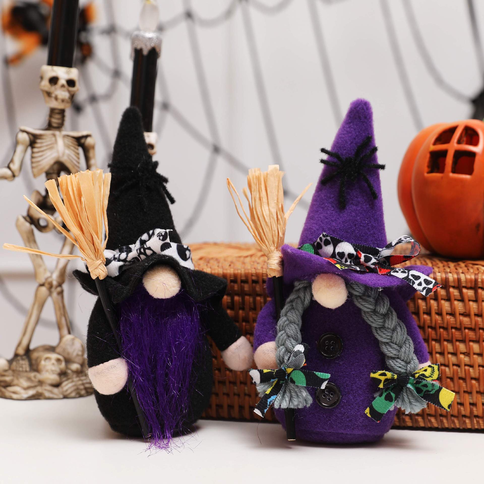 Halloween Witch Purple Mysterious Doll Faceless