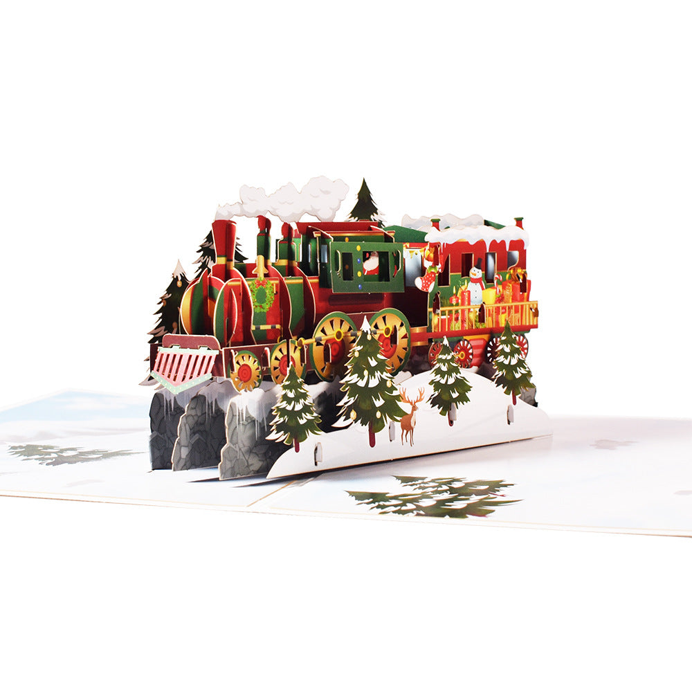 Holiday Greetings New Creative 3D Stereoscopic Greeting Cards