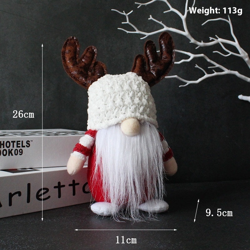 Christmas Antlers Faceless Old Man Doll