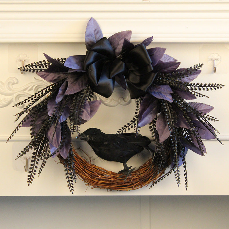 Halloween Bowknot Crow Garland Door Hanging