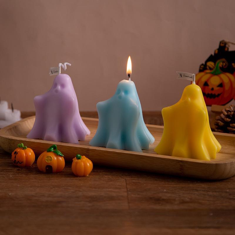 Halloween Little Ghost Aromatherapy Candle, Silicone candle molds, Christmas tree candle molds, Halloween pumpkin candle molds, Easter egg candle molds, Animal candle molds, Sea creature candle molds, Fruit candle molds, Geometric candle molds, Abstract candle molds, DIY candle making molds,