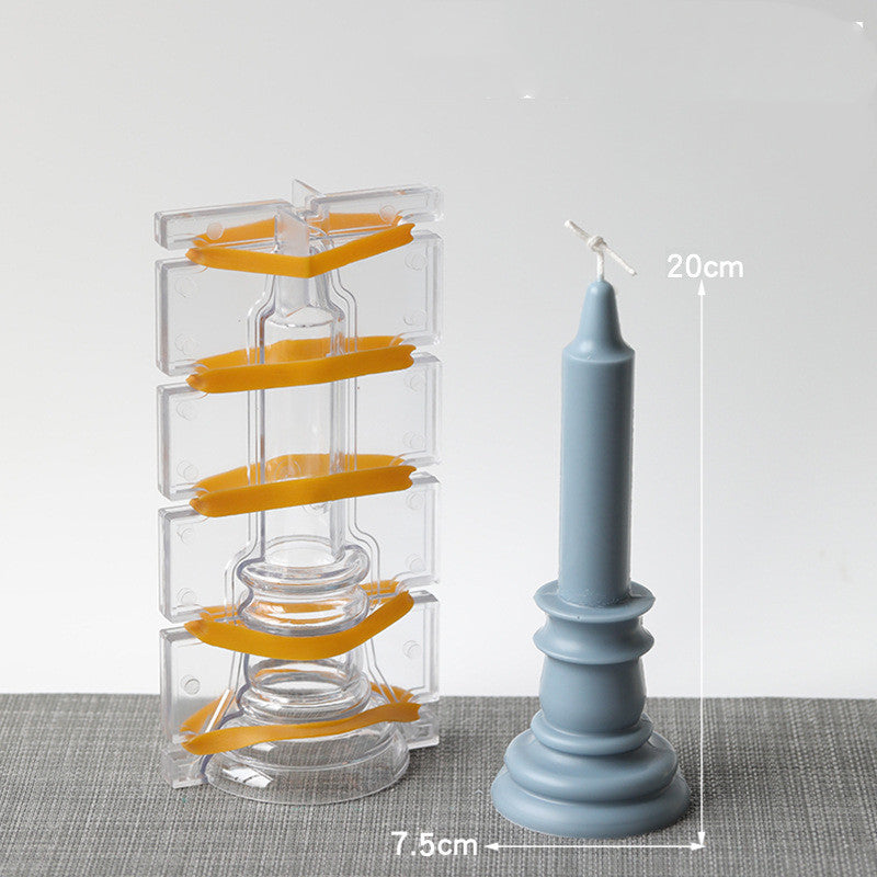 Candlestick-shaped Candle Mold Simple European Style, Geometric candle molds, Abstract candle molds, DIY candle making molds, Silicone candle molds,
