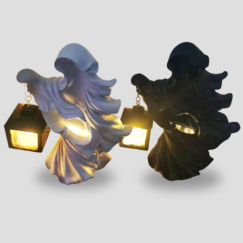 Lantern Halloween Resin Ornament Lantern Witch