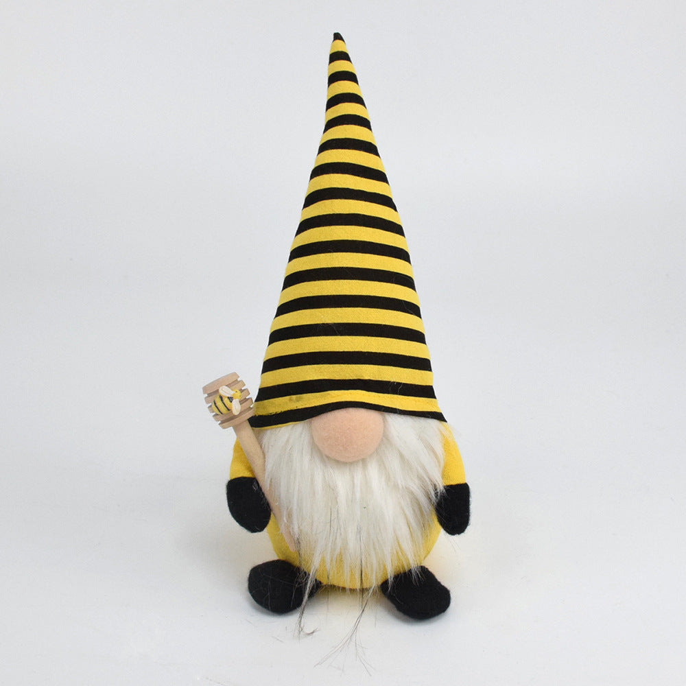 Bee Festival Pointed Hat Ornament Decoration Craft Gift Wasp Striped Doll