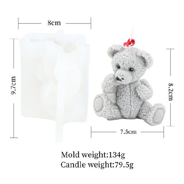 3D Cute Bear Silicone Candle Mold Bear Shape Epoxy Resin, Geometric candle molds, Abstract candle molds, DIY candle making molds, Decognomes, Silicone candle molds, Candle Molds, Aromatherapy Candles, Scented Candle, 