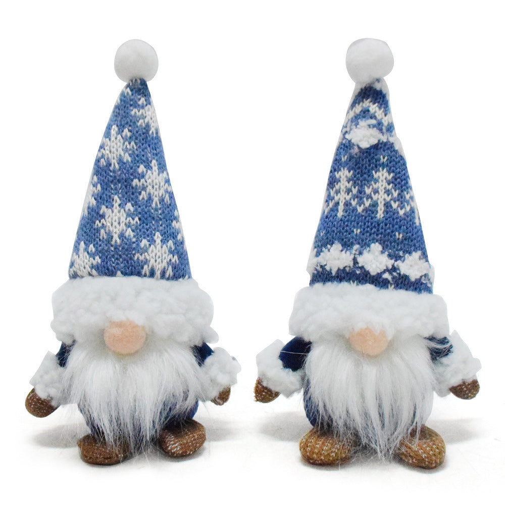 Christmas Decoration Doll Blue Faceless Doll