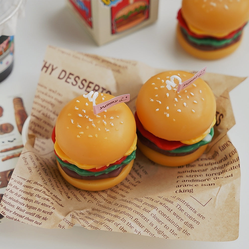 Miniature Candy Toy Simulation Hamburger Aromatherapy Candle Ornaments