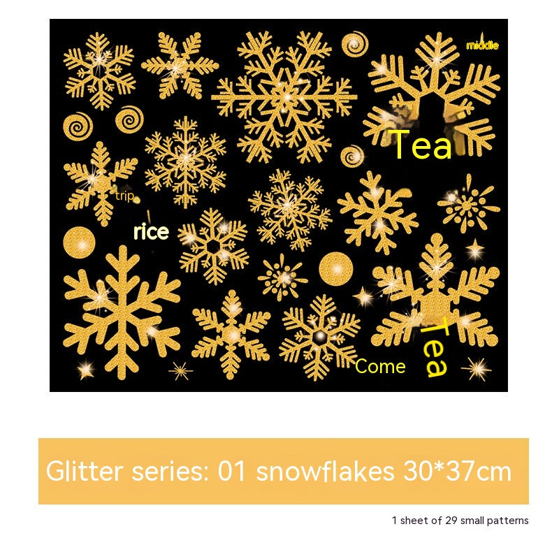 Glitter Decorative Wall Stickers Christmas Stickers