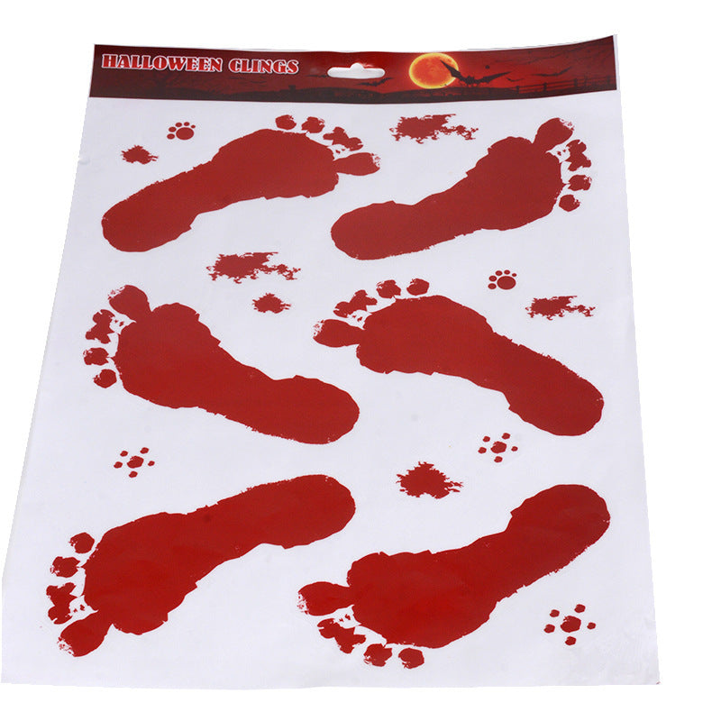 Halloween Bloody Feet Glass Sticker Haunted House Party Dance, Halloween decorations items, Halloween costumes, Halloween masks, Halloween props, Halloween animatronics, Halloween inflatables, Halloween lights, Halloween fog machines, Halloween spider webs, Halloween lanterns, Halloween banners, Halloween streamers, Halloween tableware, Halloween centerpieces, Halloween party favors, Halloween yard stakes, Halloween tombstones, Halloween candles, Halloween wreaths, Halloween garlands
