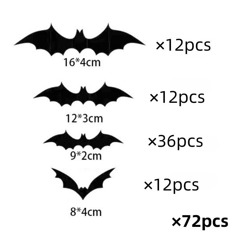 Halloween Decorative Wall Black Stickers Three-dimensional Bat Holiday Party