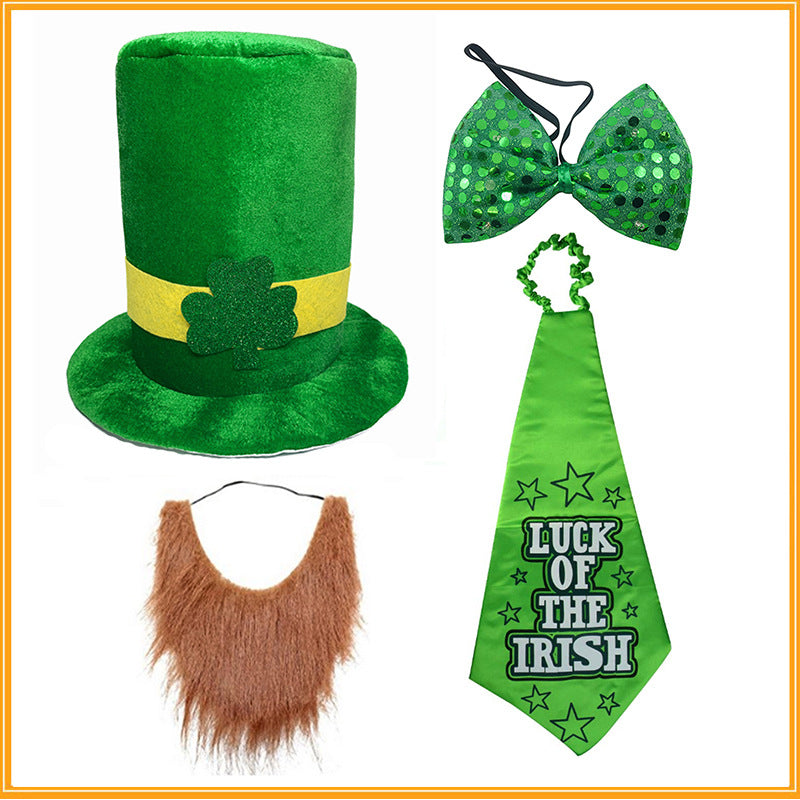 Leprechaun hat, Green-themed party supplies, Irish Festival Decoration Items, St Patricks Day Decoration Items, Decognomes, Saint St Patricks Day Green Hat Lucky Costume Accessories Celebration Carnival Props For Irish Party Hat With Beard