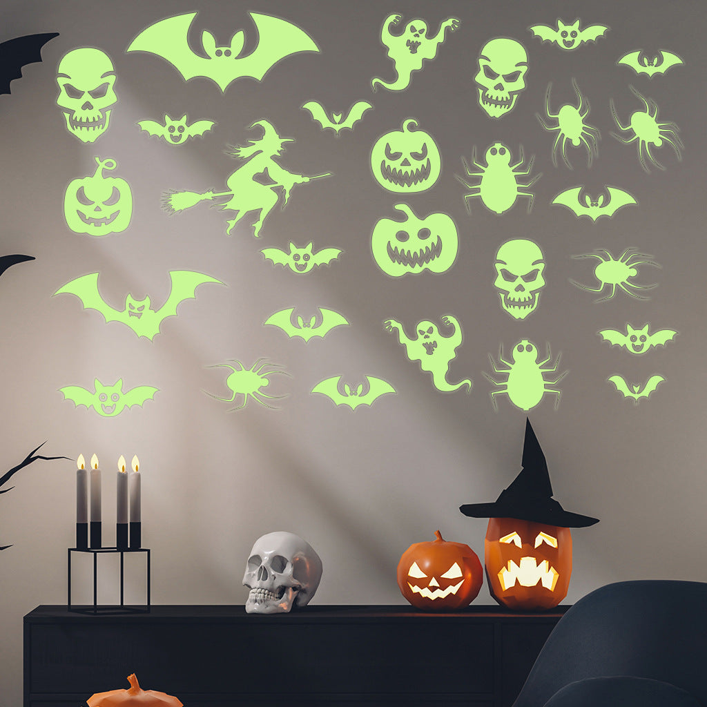 Halloween Green Fluorescent Wall Sticker, Halloween decorations items, Halloween masks, Halloween props, Halloween animatronics, Halloween inflatables, Halloween lights, Halloween fog machines, Halloween spider webs, Halloween lanterns, Halloween banners, Halloween streamers, Halloween tableware, Halloween centerpieces, Halloween party favors, Halloween yard stakes, Halloween tombstones, Halloween candles, Halloween wreaths, Halloween garlands
