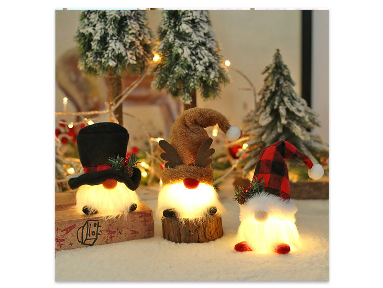 Mingguan Cross-border New Christmas Decorations Cartoon Light-emitting Doll Ornaments Christmas Tree Pendant Wholesale