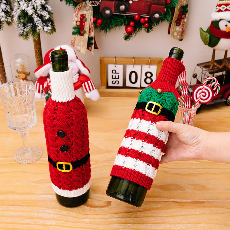 Christmas Decoration Supplies Knitted Wine Bottle Cover