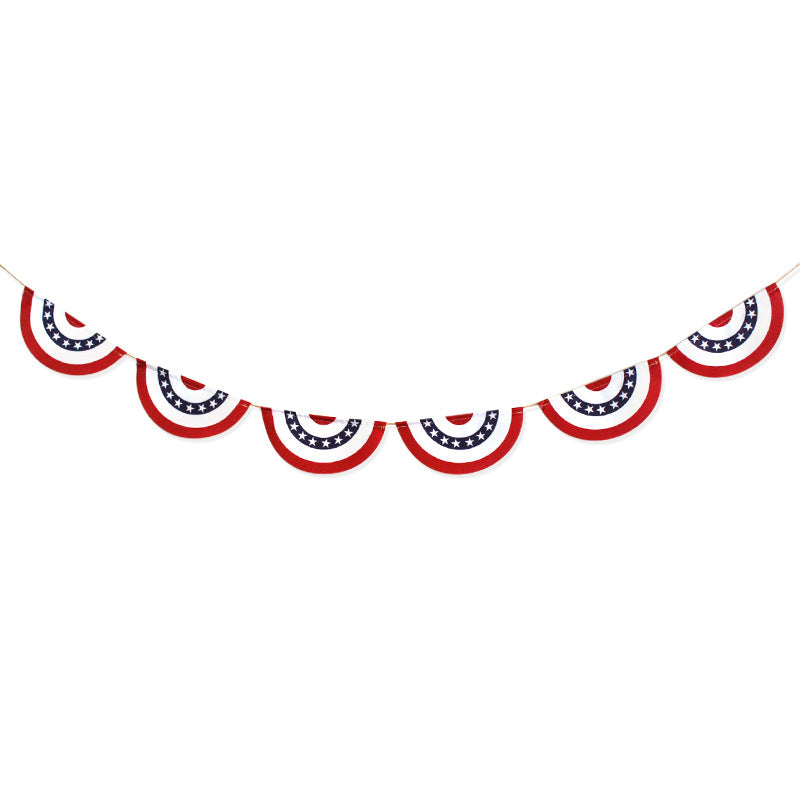 Holiday Party Decoration String Flags Banner Five-pointed Star Semicircle Hanging Flag, 4th of July decorations, American flag decorations, Patriotic decorations, Red, white and blue decorations, July 4th wreaths, July 4th garlands, July 4th centerpieces, Fireworks decorations, July 4th banners, July 4th streamers, July 4th balloons, July 4th table runners, July 4th tablecloths, July 4th lights, July 4th outdoor decorations, Patriotic yard stakes, Patriotic inflatables, Patriotic door wreaths, Patriotic 