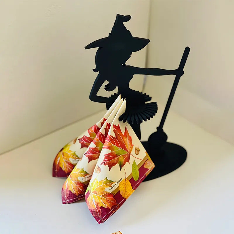 Wooden Halloween Witch Napkin Holder Kitchen Restaurant Decoration, Halloween decorations items, Halloween masks, Halloween props, Halloween animatronics, Halloween inflatables, Halloween lights, Halloween fog machines, Halloween spider webs, Halloween lanterns, Halloween banners, Halloween streamers, Halloween tableware, Halloween centerpieces, Halloween party favors, Halloween yard stakes, Halloween tombstones, Halloween candles, Halloween wreaths, Halloween garlands
