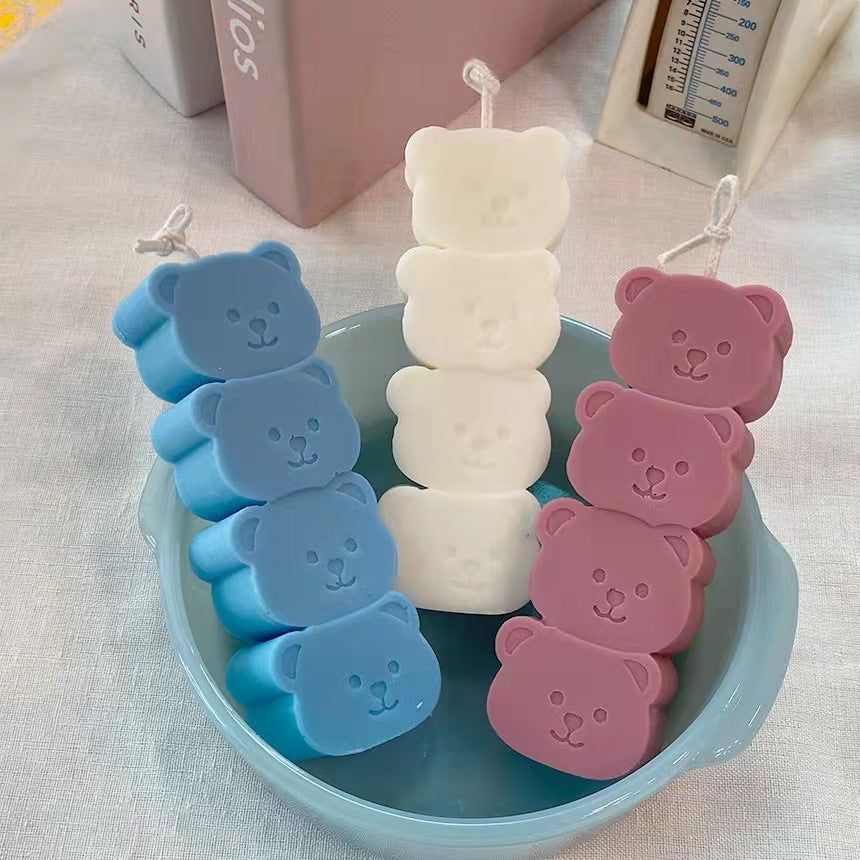 Teddy Face Candle, Aromatherapy Candle Plaster Epoxy Chocolate Silicone Mold, Geometric candle molds, Abstract candle molds, DIY candle making molds, Silicone candle molds,
