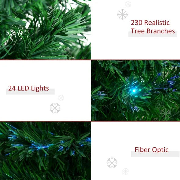 6' Tall Douglas Fir Pre-Lit Artificial Christmas Tree with Realistic Branches, 24 Multi-Color LED Lights, Fiber Optics and 230 Tips, Christmas tree, Artificial Christmas tree, Real Christmas tree, Miniature Christmas tree, Tabletop Christmas tree, Pre-lit Christmas tree, Flocked Christmas tree, White Christmas tree, Black Christmas tree, Ceramic Christmas tree, Christmas tree topper, Christmas tree skirt, Christmas tree stand, Christmas tree storage bag, Christmas ornaments, Glass Christmas ornaments,