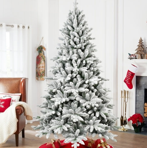 5FT PE&PVC Flocked Artificial Christmas Tree ,With 768 Branch Tips And Metal Stand,Foldable Fake Tree With Realistic Snowy Foliage For Home Decoration, Christmas tree, Artificial Christmas tree, Real Christmas tree, Miniature Christmas tree, Tabletop Christmas tree, Pre-lit Christmas tree, Flocked Christmas tree, White Christmas tree, Black Christmas tree, Ceramic Christmas tree, Christmas tree topper, Christmas tree skirt, Christmas tree stand, Christmas tree storage bag, Christmas ornaments,