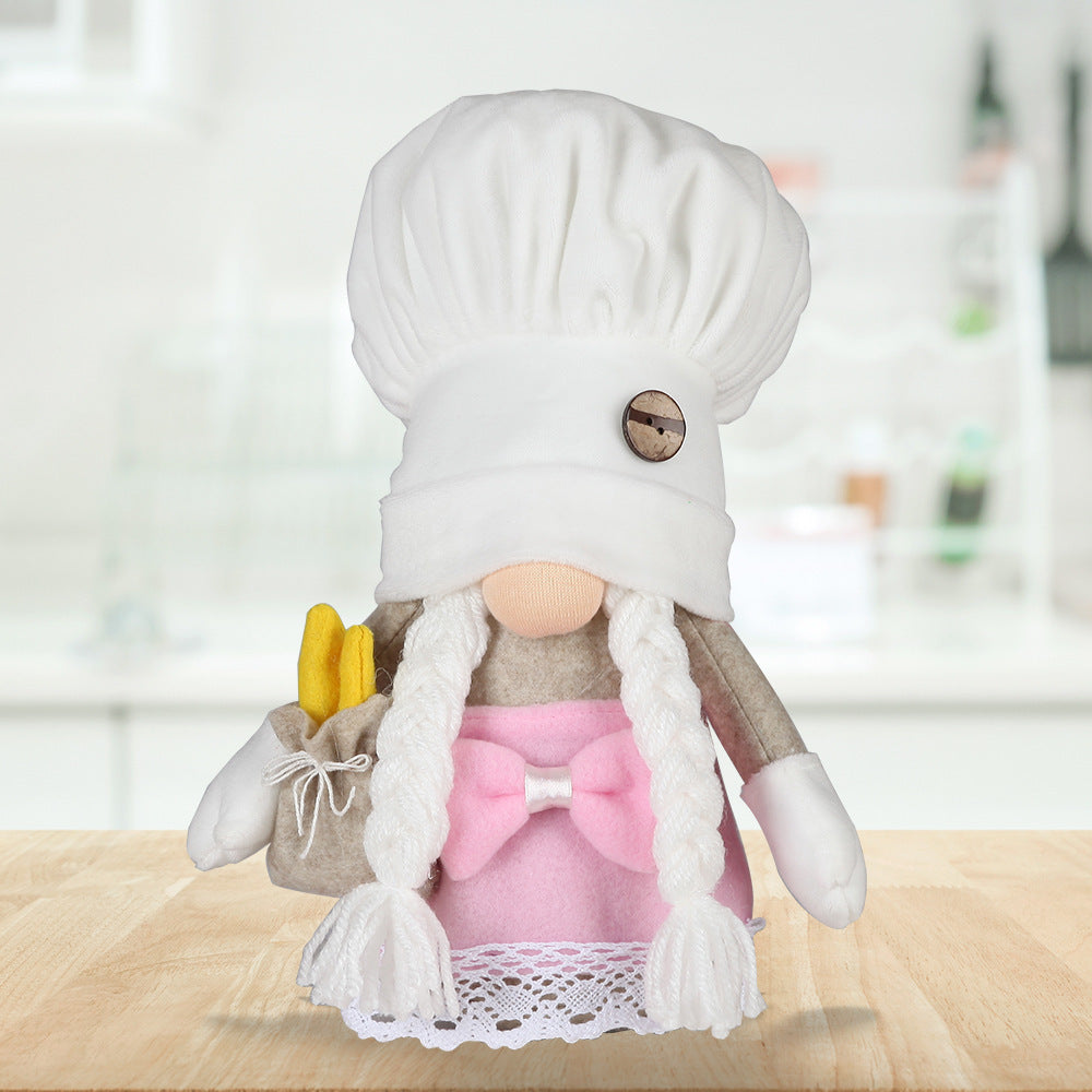 White Chef Cap Rudolf Doll