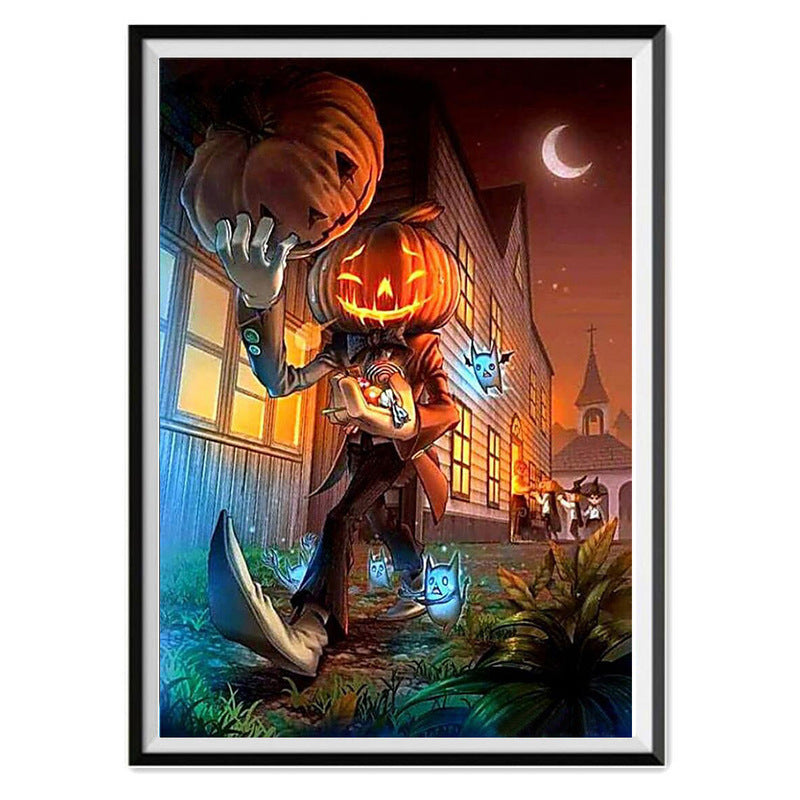 Wansheng 5D Diamond Painting Halloween Pumpkin Skull