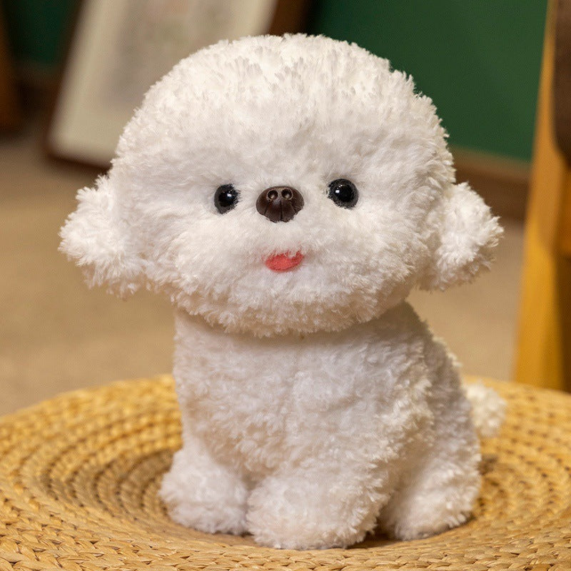 Simulation Tongue-sticking Cute Bichon Frise Plush Toy Stuffed Animals, stuffed animals, weighted stuffed animal, stuffed animal​, highland cow stuffed animal, Plush Toys, Soft Toys, Teddy Bear, plush​, plushies, Decognomes, Plush doll
