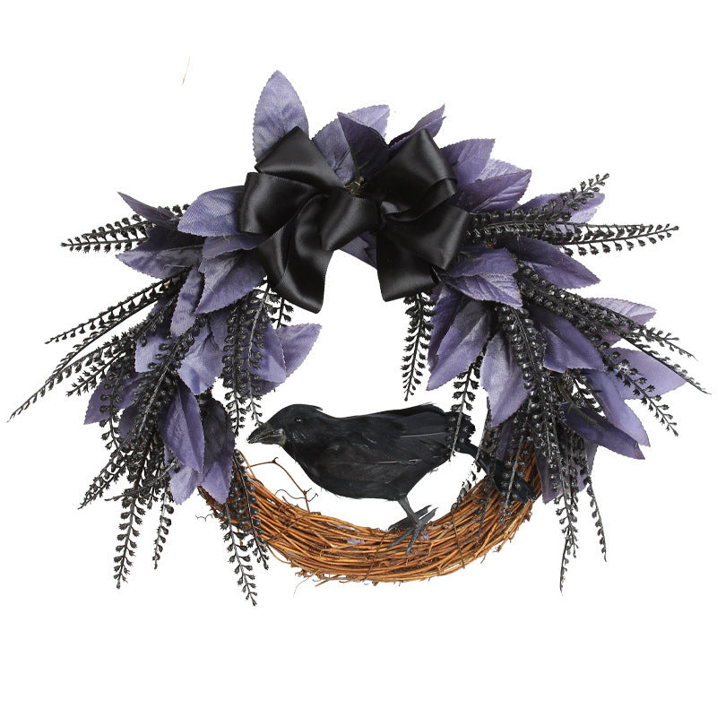 Halloween Bowknot Crow Garland Door Hanging