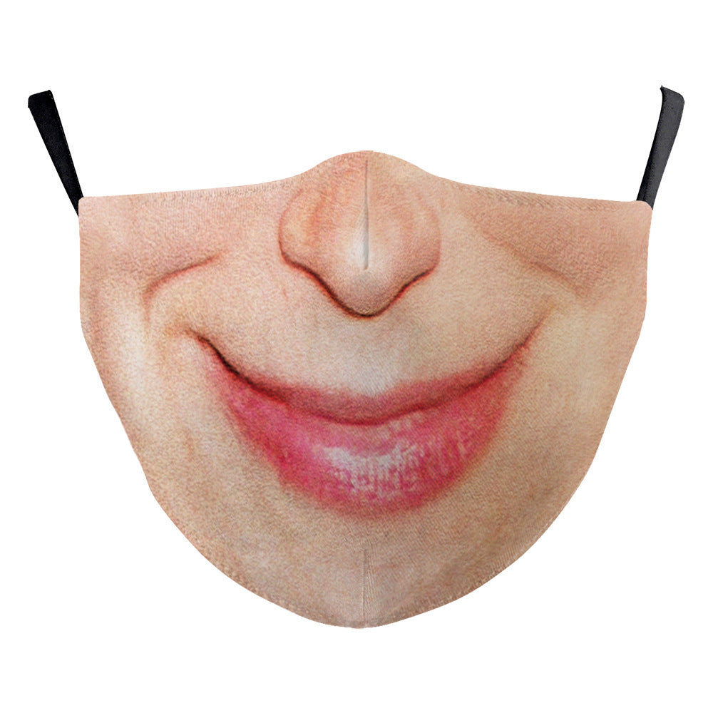 Halloween Carnival Digital Printing Funny Clown Face Double Layer Dust Mask