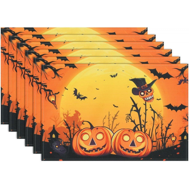 Halloween Skull Ghost Spider Pumpkin Bat Placemat