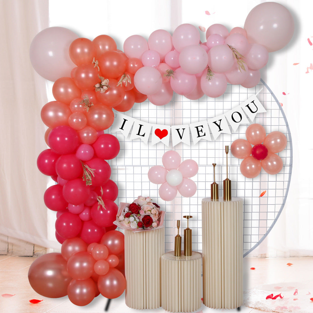 Valentine's Day Balloon Chain Set Valentine's Day Wedding Party, Valentine's Day decor, Romantic home accents, Heart-themed decorations, Cupid-inspired ornaments, Love-themed party supplies, Red and pink decor, Valentine's Day table settings, Romantic ambiance accessories, Heart-shaped embellishments, Valentine's Day home embellishments
