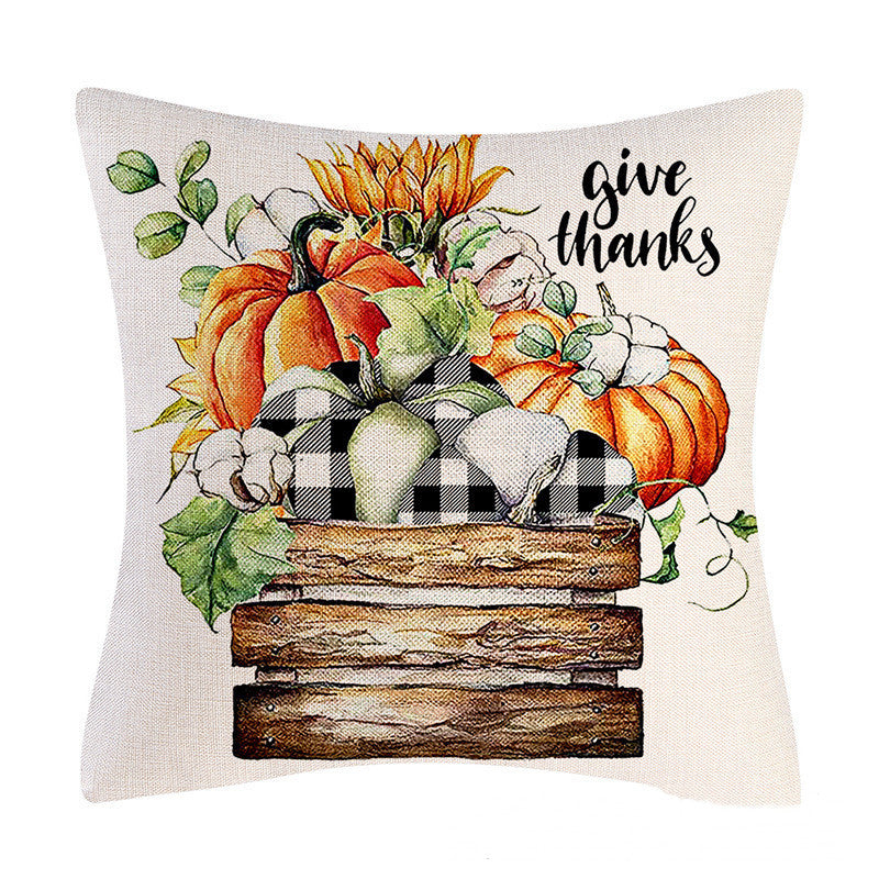 New Autumn Pumpkin Maple Leaf Truck Pillow Cover Home Living Room Backrest Pillow Decoration