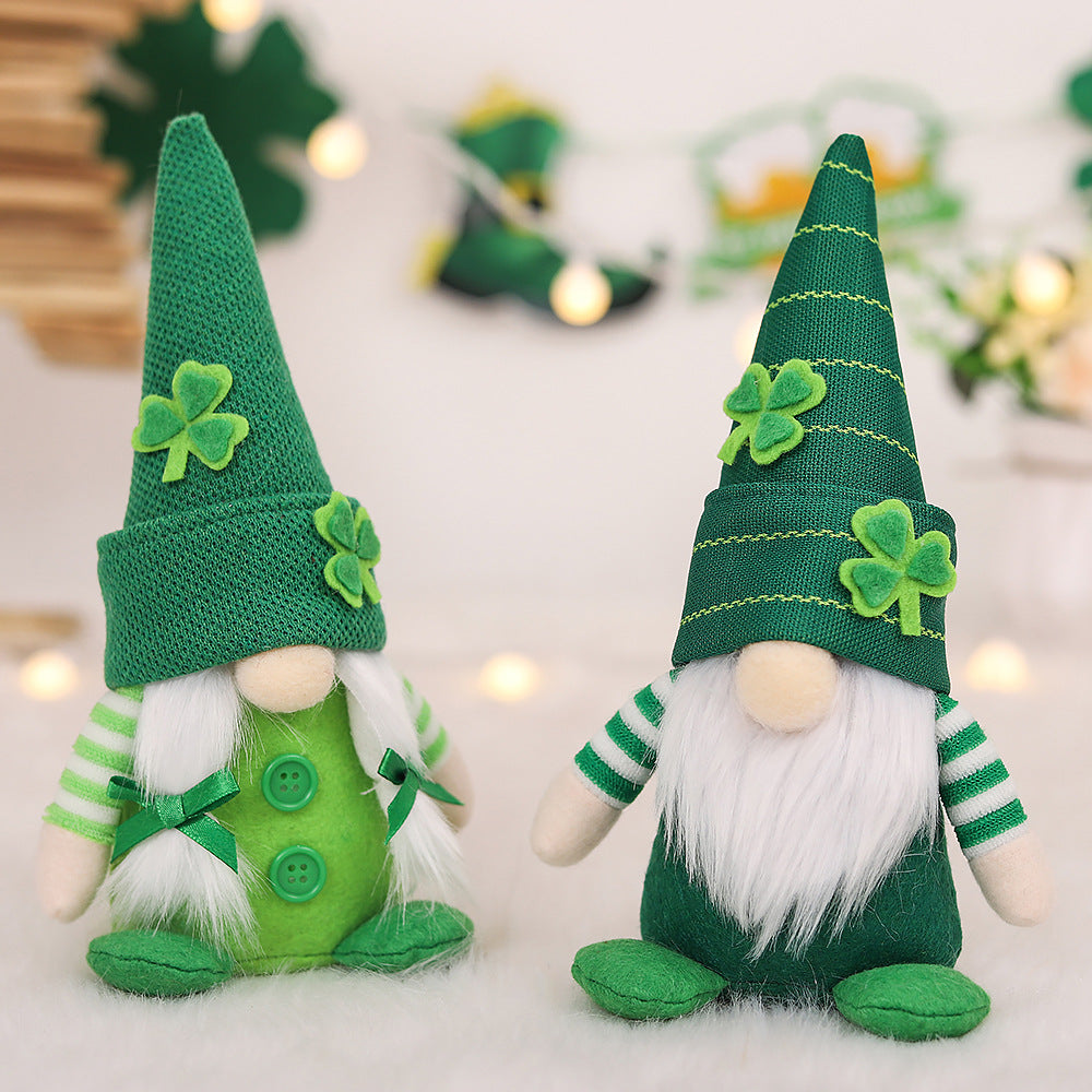 Irish National Day Clover Couple Doll Holiday Decoration