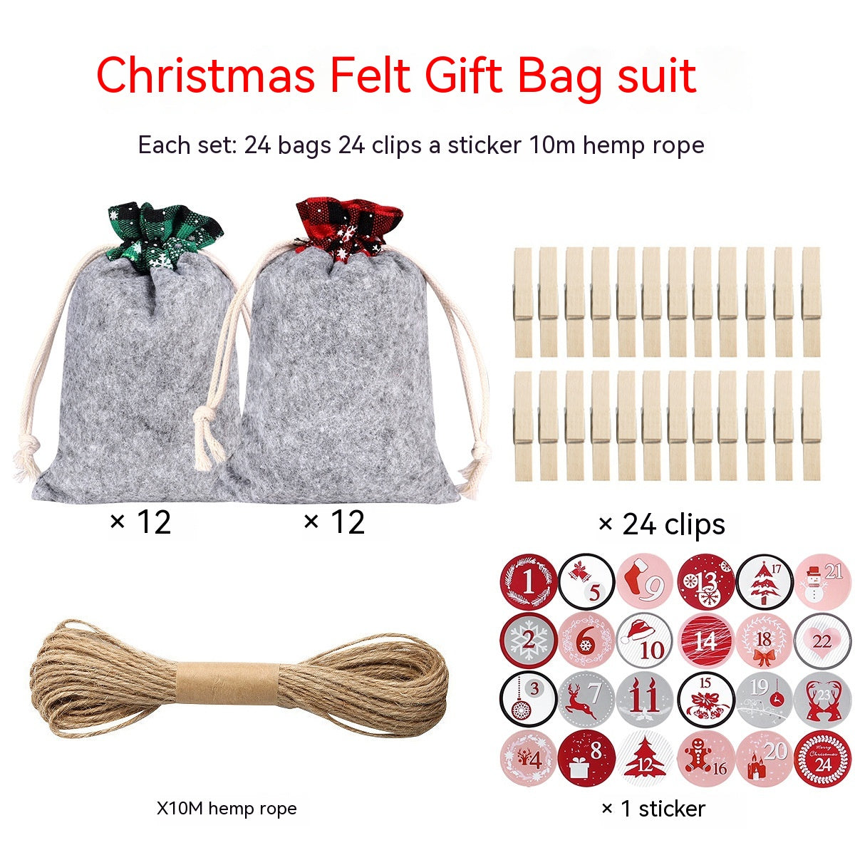 Felt Cloth Christmas Gift Bag Decoration Supplies Suit