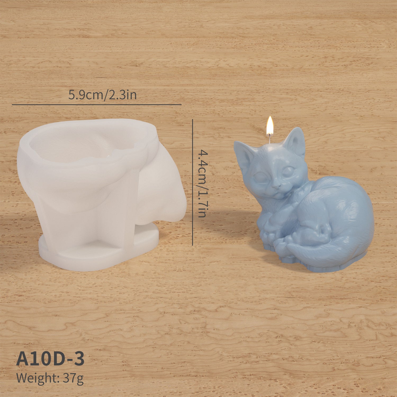 Pinch Mold Three-dimensional Animal Kitten Plaster Epoxy Silicone Mold Aromatherapy Candle Mould