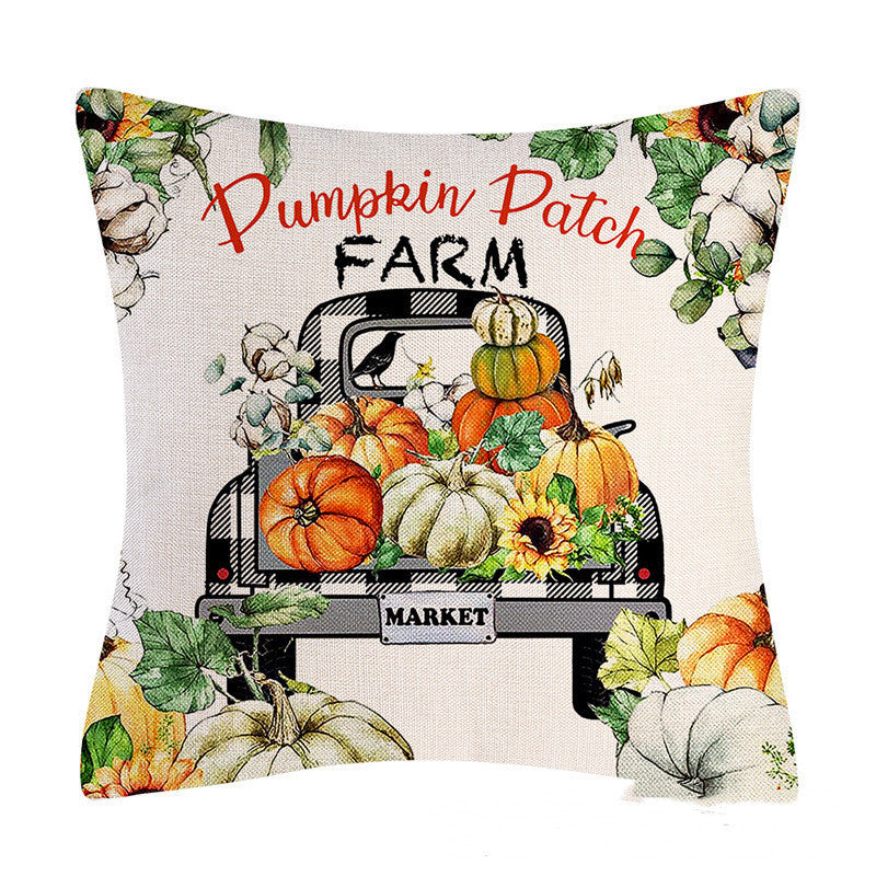 New Autumn Pumpkin Maple Leaf Truck Pillow Cover Home Living Room Backrest Pillow Decoration