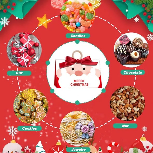 10 Pcs Christmas Candy Boxes With Ribbon And Wooden Ring Merry Christmas Santa Claus Pattern Cookie Goodie Box Cartoon Paper Treat Box For Christmas Gift Wrapping Holiday Party Supplies, Christmas decorations, Christmas lights, Christmas tree ornaments, Christmas wreaths, Christmas garlands, Christmas stockings, Christmas tree toppers, Christmas village sets, Christmas figurines, Christmas table decorations, Christmas centerpieces, Christmas tree skirts, Christmas tree stands, Christmas yard decorations, 