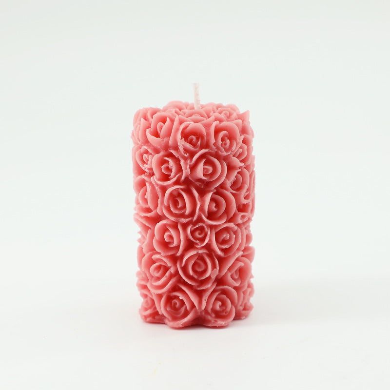 Handmade Rose Column Aromatherapy Candle