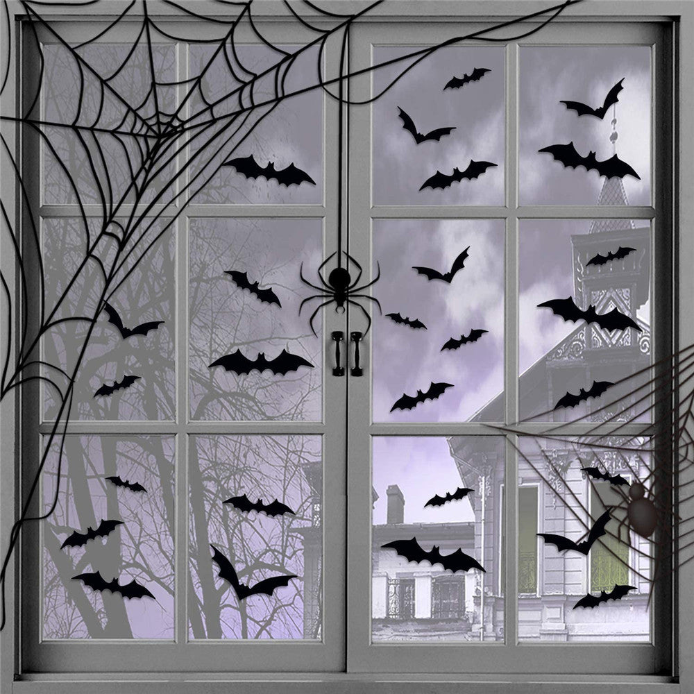 PVC Bat Sticker Halloween Bar KTV Haunted House Decoration Wall Sticker